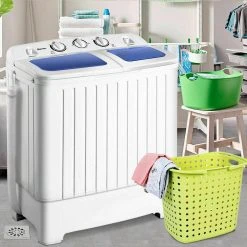 Costway 14 in. 1.6 cu. ft. Portable Top Load Washing Machine Mini Compact Washer Dryer in White -Appliance Parts Pros Shop white costway portable washing machines ep24267 4f 1000