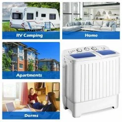 Costway 14 in. 1.6 cu. ft. Portable Top Load Washing Machine Mini Compact Washer Dryer in White -Appliance Parts Pros Shop white costway portable washing machines ep24267 c3 1000