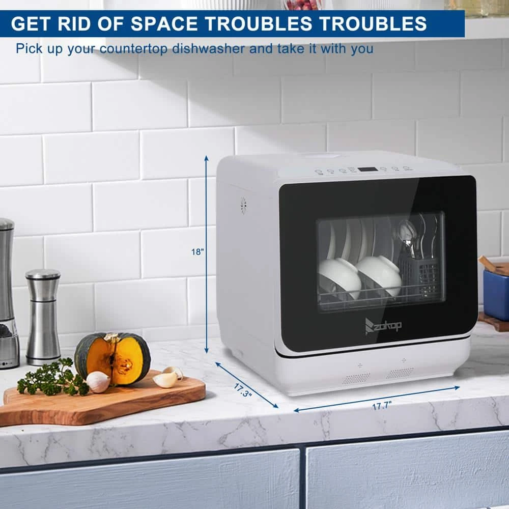 18 in. Portable Countertop Dishwasher with 4 Place Settings Capacity Karl home 18 in. Portable Countertop Dishwasher with 4 Place Settings Capacity -Appliance Parts Pros Shop white countertop dishwashers 161706064359 fa 1000