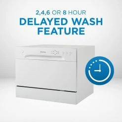 Danby 24 in. White CounterTop Front Control Dishwasher with 6-Cycles, 6 Place Settings Capacity 10 Danby 24 in. White CounterTop Front Control Dishwasher with 6-Cycles, 6 Place Settings Capacity -Appliance Parts Pros Shop white danby countertop dishwashers ddw621wdb 44 1000