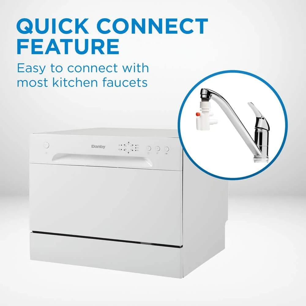 24 in. White CounterTop Front Control Dishwasher with 6-Cycles, 6 Place Settings Capacity Danby 24 in. White CounterTop Front Control Dishwasher with 6-Cycles, 6 Place Settings Capacity -Appliance Parts Pros Shop white danby countertop dishwashers ddw621wdb 4f 1000
