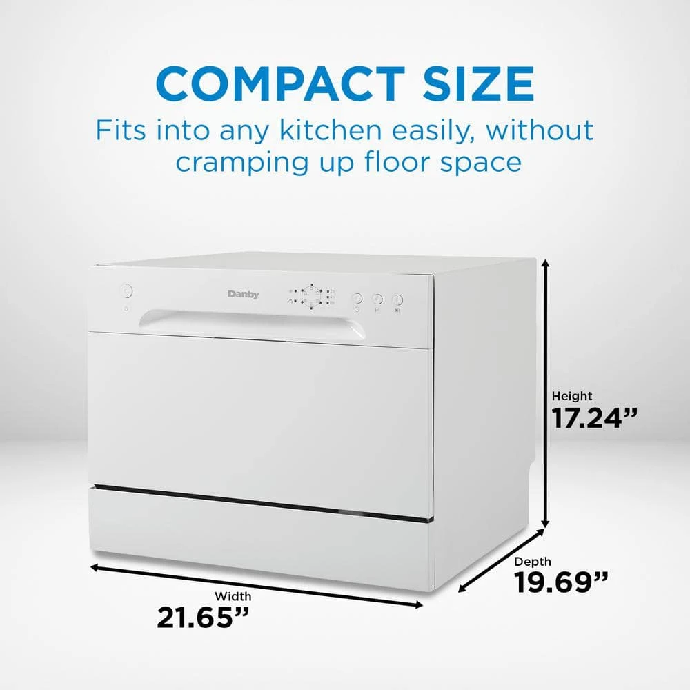 24 in. White CounterTop Front Control Dishwasher with 6-Cycles, 6 Place Settings Capacity Danby 24 in. White CounterTop Front Control Dishwasher with 6-Cycles, 6 Place Settings Capacity -Appliance Parts Pros Shop white danby countertop dishwashers ddw621wdb 76 1000