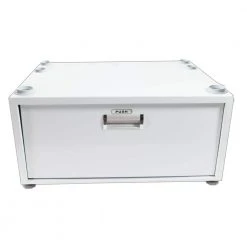 Equator 23.6 in. High Laundry Pedestal in 10 in. with Drawer in White