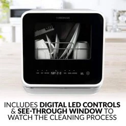 Farberware 24 in. White Digital Portable 120-volt Dishwasher with 5-Cycles with 2-Place Setting Capacity -Appliance Parts Pros Shop white farberware portable dishwashers fdw05asbwha d4 1000