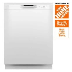 GE 24 in. White Front Control Built-In Tall Tub Dishwasher with 60dBA, ENERGY STAR