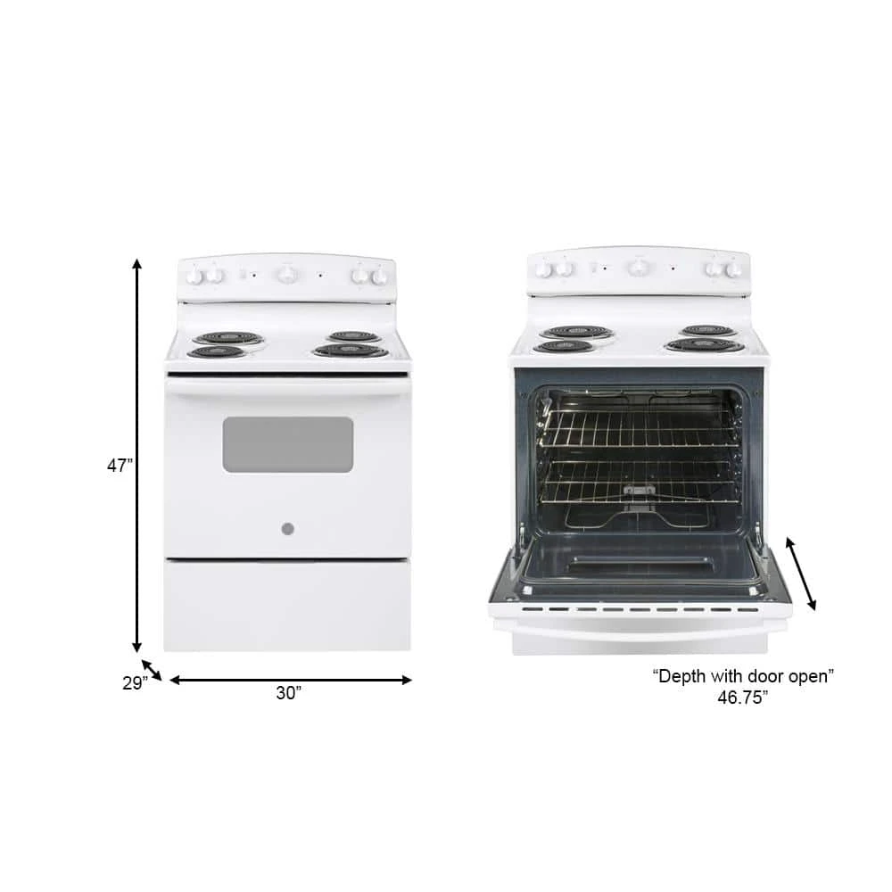 30 in. 5.0 cu. ft. Electric Range in White 30 in. 5.0 cu. ft. Electric Range in White -Appliance Parts Pros Shop white ge single oven electric ranges jbs160dmww a0 1000
