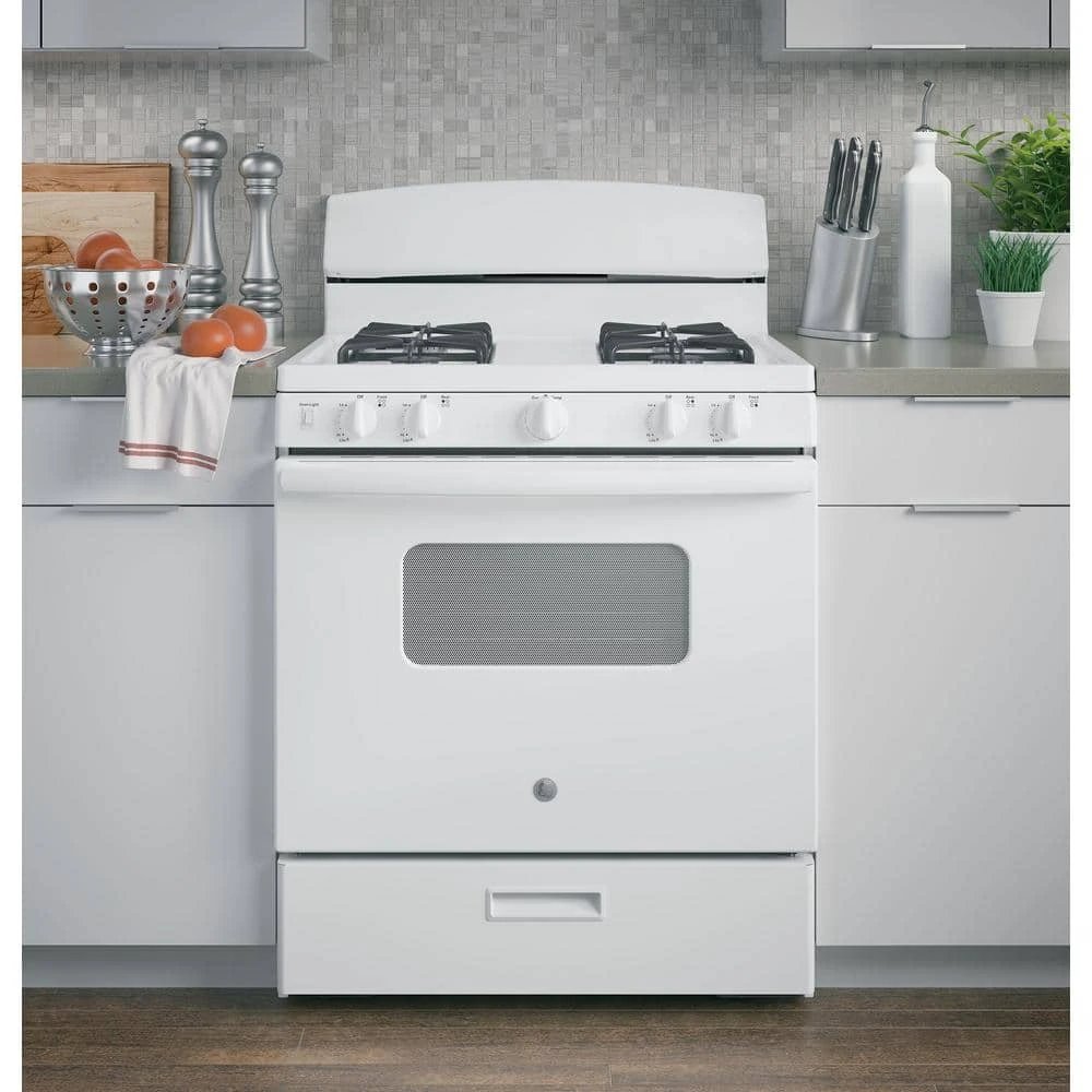 30 in. 4.8 cu. ft. Gas Oven in White GE 30 in. 4.8 cu. ft. Gas Oven in White -Appliance Parts Pros Shop white ge single oven gas ranges jgbs10demww 31 1000