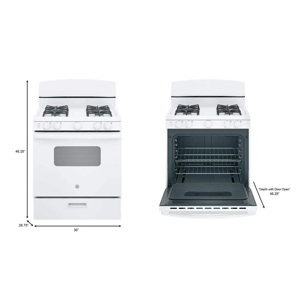 30 in. 4.8 cu. ft. Gas Oven in White GE 30 in. 4.8 cu. ft. Gas Oven in White -Appliance Parts Pros Shop white ge single oven gas ranges jgbs10demww a0 1000