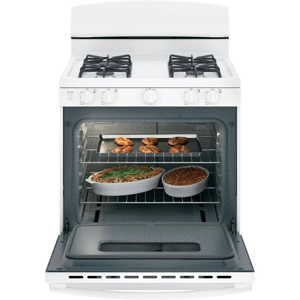 30 in. 4.8 cu. ft. Gas Oven in White GE 30 in. 4.8 cu. ft. Gas Oven in White -Appliance Parts Pros Shop white ge single oven gas ranges jgbs10demww e1 1000