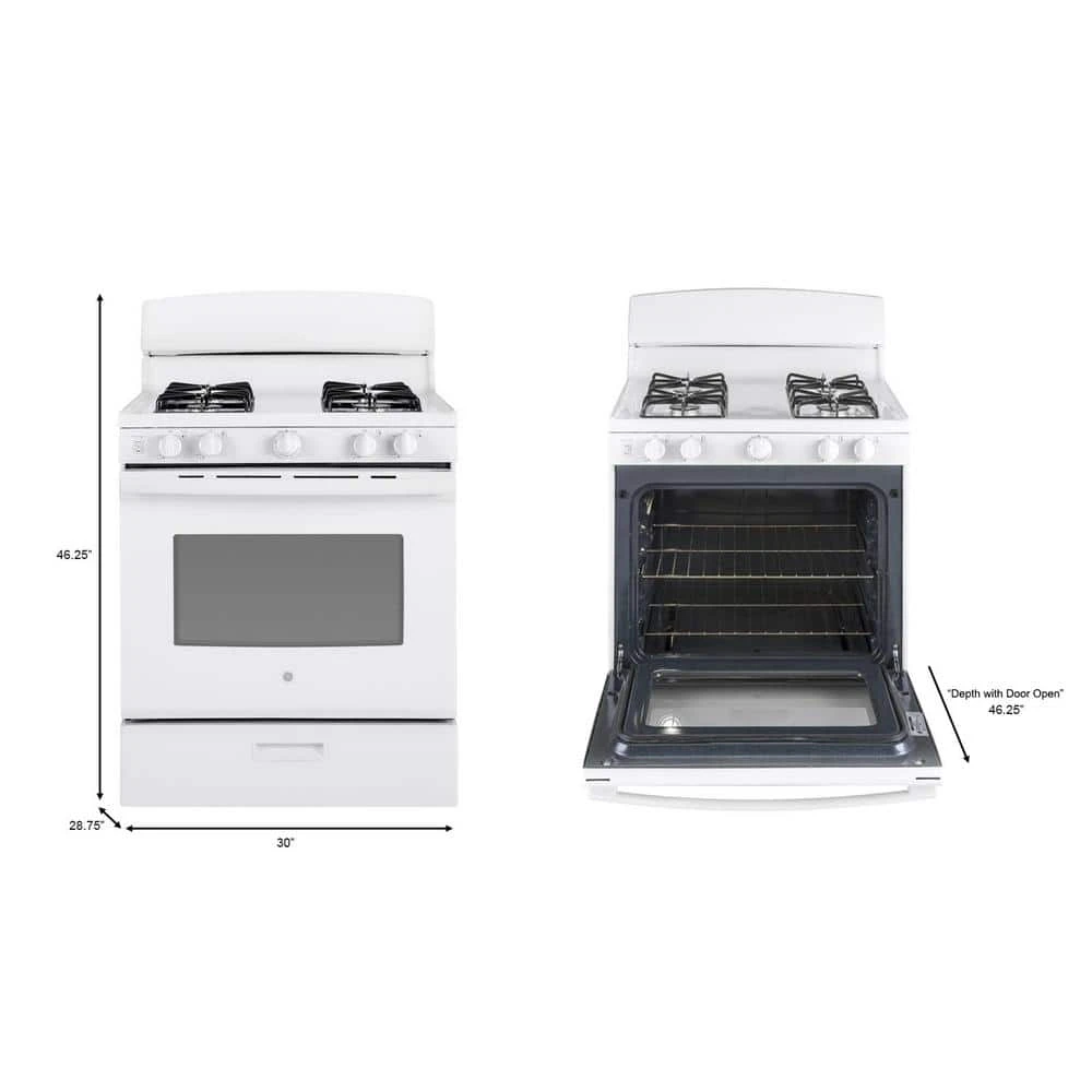 4.8 cu. ft. Gas Range in White 4.8 cu. ft. Gas Range in White -Appliance Parts Pros Shop white ge single oven gas ranges jgbs30dekww a0 1000
