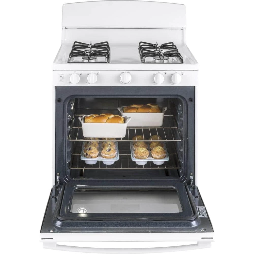 4.8 cu. ft. Gas Range in White 4.8 cu. ft. Gas Range in White -Appliance Parts Pros Shop white ge single oven gas ranges jgbs30dekww e1 1000