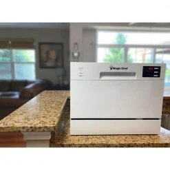Magic Chef 21 in. White Electronic Countertop 120-volt Dishwasher with 6-Cycles, 6 Place Settings Capacity -Appliance Parts Pros Shop white magic chef countertop dishwashers mcscd6w5 31 1000