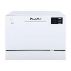 Magic Chef 21 in. White Electronic Countertop 120-volt Dishwasher with 6-Cycles, 6 Place Settings Capacity -Appliance Parts Pros Shop white magic chef countertop dishwashers mcscd6w5 4f 1000