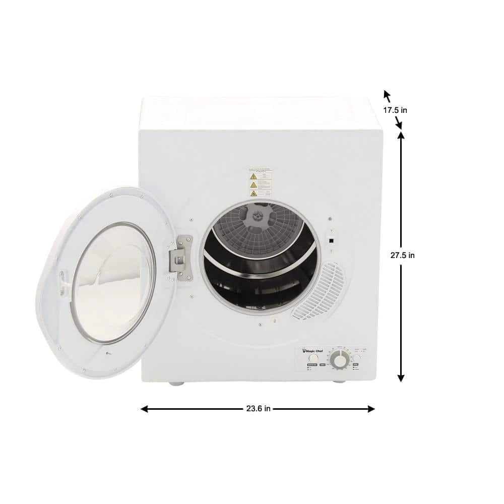 2.6 cu. ft. White Compact Electric Dryer Magic Chef 2.6 cu. ft. White Compact Electric Dryer -Appliance Parts Pros Shop white magic chef electric dryers mcsdry1s 40 1000
