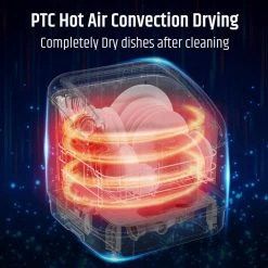 Razorri 17 in. White Portable Countertop Dishwasher - Compact for 4-Sets of Tableware, 7-Place Settings and Washing Modes 10 Razorri 17 in. White Portable Countertop Dishwasher - Compact for 4-Sets of Tableware, 7-Place Settings and Washing Modes -Appliance Parts Pros Shop white razorri countertop dishwashers comodo cdw04a 44 1000