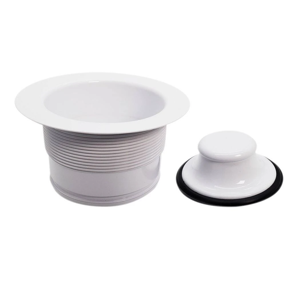 3-1/2 in. Brass EZ Mount Disposal Flange and Stopper in White Westbrass 3-1/2 in. Brass EZ Mount Disposal Flange and Stopper in White -Appliance Parts Pros Shop white westbrass garbage disposal parts d2105 50 1f 1000