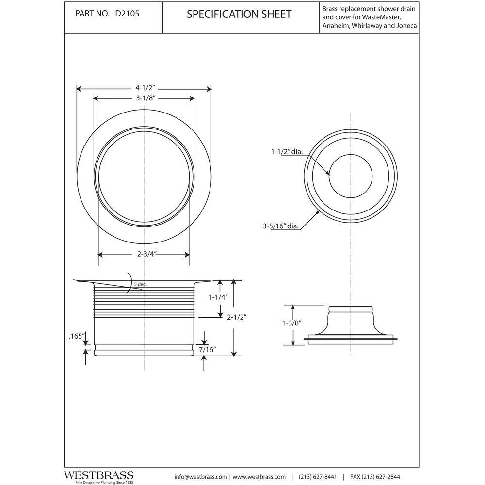 3-1/2 in. Brass EZ Mount Disposal Flange and Stopper in White Westbrass 3-1/2 in. Brass EZ Mount Disposal Flange and Stopper in White -Appliance Parts Pros Shop white westbrass garbage disposal parts d2105 50 c3 1000